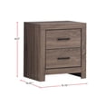 thumbnail image 3 of Simple Relax 2 Drawers Wooden Nightstand in Barrel Oak, 3 of 5