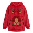 thumbnail image 5 of LYXSSBYX Women's Cute Reindeer Fleece Hoodie with Pet Pouch Christmas Cat Dog Carrier Sherpa Pullover Sweatshirt, 5 of 5