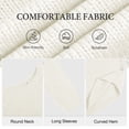 thumbnail image 6 of Asklazy Women Pullovers Sweater Soft Fisherman Cable Long Sleeve Crewneck Sweater,Thanksgiving,White,S, 6 of 10