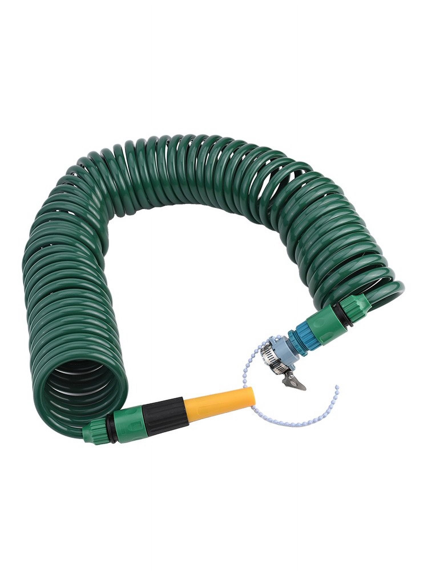1Pc 5/10/15M Retractable Coil Water Hose Flexible Plastic Water Pipe Thread Tap Quick Connector For Garden Watering Car Washing 5M Smile Home