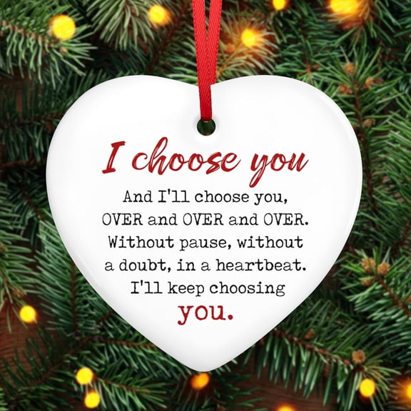 Christmas Couples Gifts for Him and Her - Ceramic Christmas Ornaments 2025 for Tree Decorations - Anniversary Birthday Gifts for Women Men Girlfriend Boyfriend, Stocking Stuffers OrnamentHA5