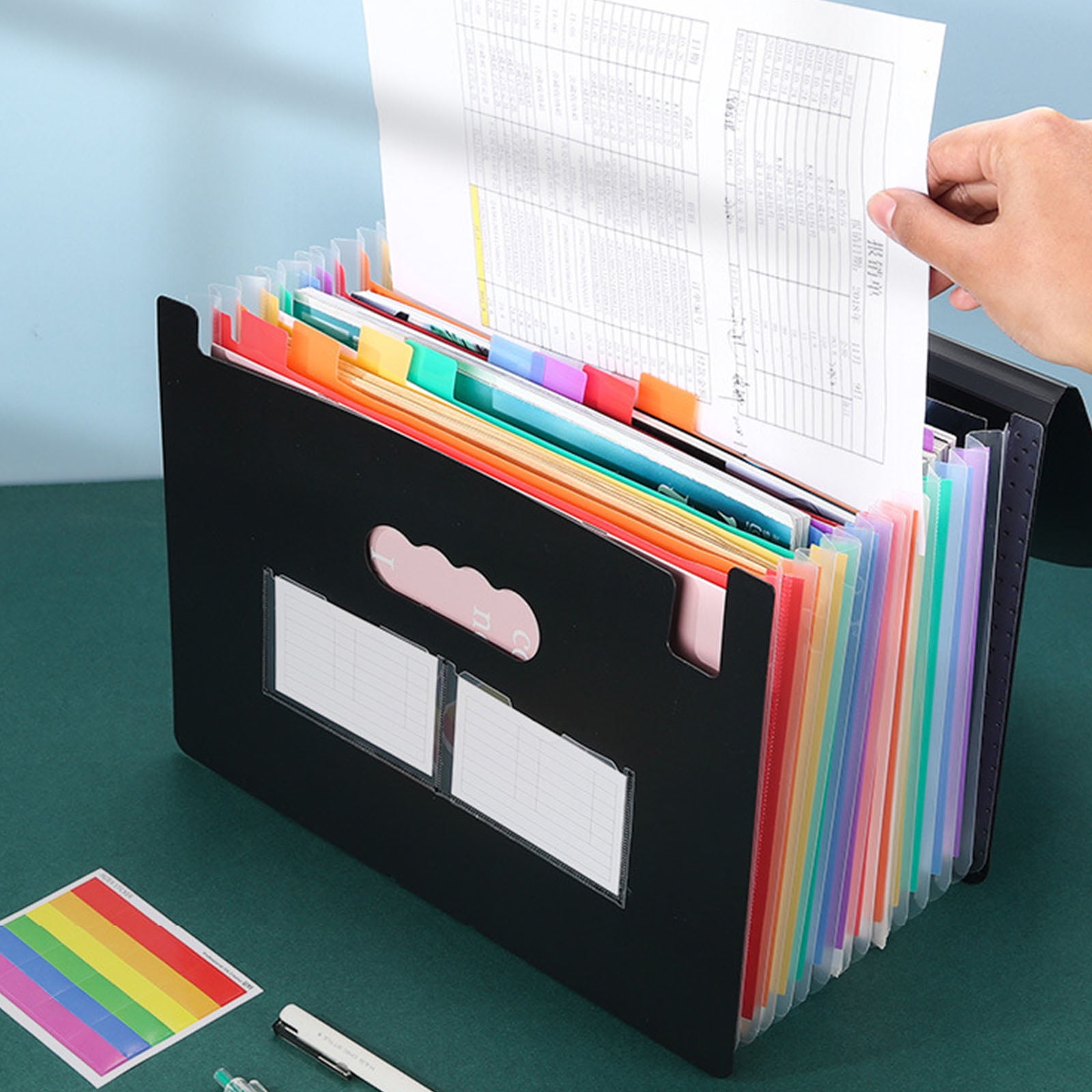A 4 Accordions Bag 13/25 Pockets Document Folder File Folder Document Organizers Receipt Document Holders for Office