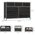 thumbnail image 2 of YYEAN Wide 10 Drawer Dresser,TV Stand Entertainment Center Fabric Storage Dressers Drawers for Bedroom, Hallway, Nursery, Closets, Steel Frame, Wood Top, Black Willow, 2 of 10