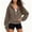 Brown, variant on Vivianyo HD Women's Cropped Pullover Hoodie, Long Sleeve Casual Crop Sweatshirt for Women Fall Coat, Women's Blue, Sizes S-2XL