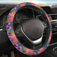 thumbnail image 5 of Rateoe Wild flowers of clover and butterfly Pattern Elastic Stretch Steering Wheel Cover, Universal 15 inch, Microfiber Breathable , Anti-Slip, Odorless, Easy Carry, 5 of 6