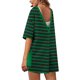 thumbnail image 4 of Pantalones de Mujer Bolsillos de Impresión Casual Traje de Manga Corta, Cuello Redondo Y Cómodos Trajes de Mujer Casual, 4 of 6