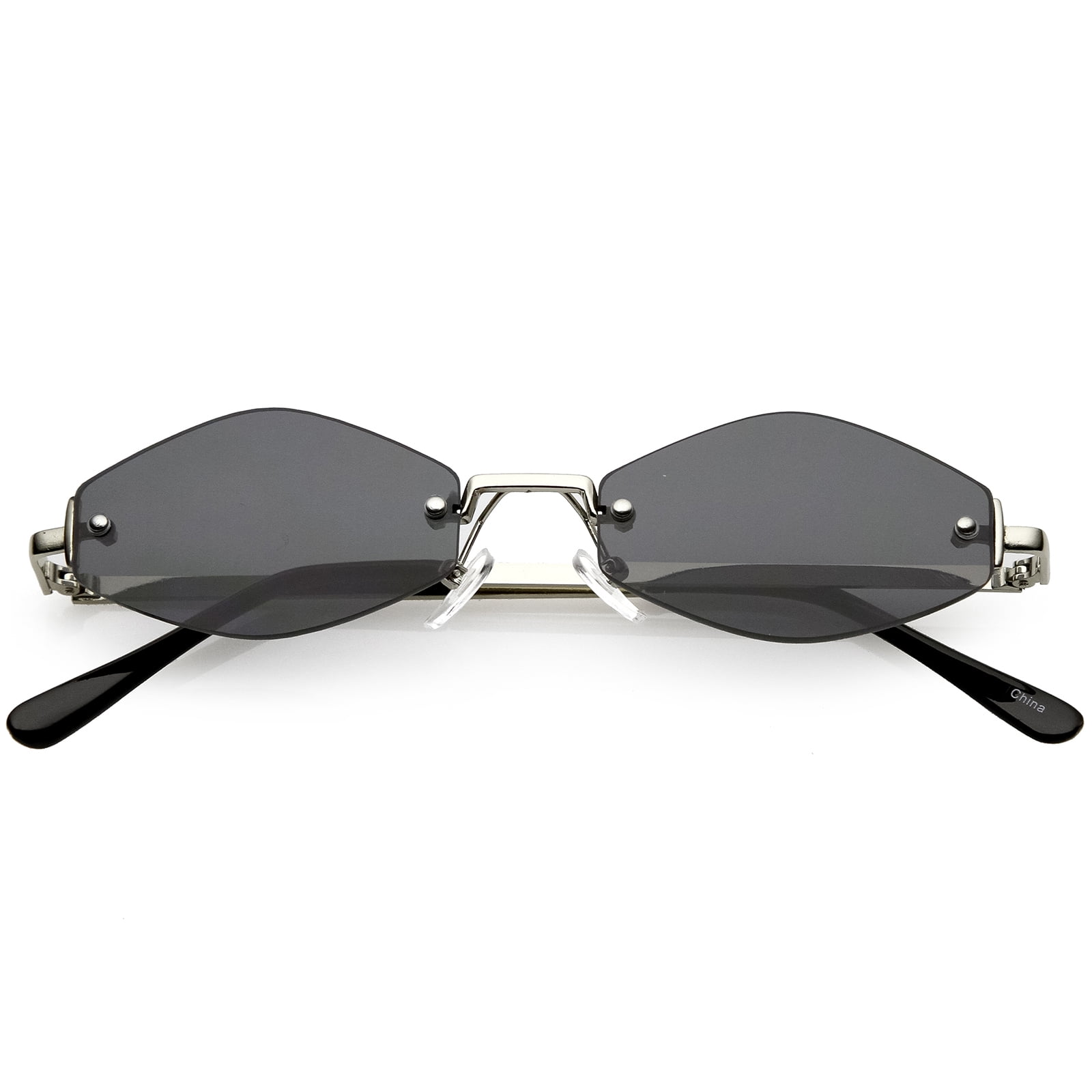sunglass.la Extreme Small Geometric Rimless Sunglasses Neutral
