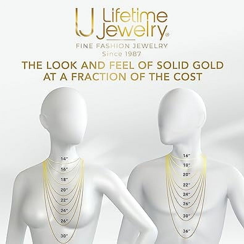 LIFETIME JEWELRY 5mm Rope Chain Necklace 24k Real Gold Plated-Women and Men (24 inches)