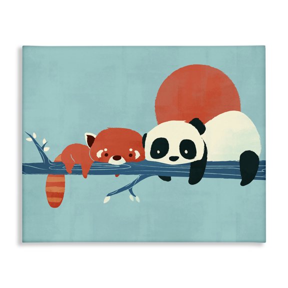 Stupell Industries Contemporary Pandas on Branch Canvas Art, 20 x 16, by Jay Fleck