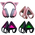thumbnail image 4 of JZROCKER 1Pair Kitty Cat Ears Pink Green Purple for Kraken V2 Headphones Headsets, 4 of 14