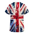 thumbnail image 3 of Fiudx Ofertas y Liquidaciones Blusa de Manga Corta con Cuello En V para Mujer, Uniforme, Día de La Independencia, Bolsillos Impresos, Blusa de Enfermería, 3 of 4