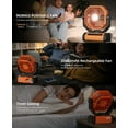 thumbnail image 6 of MORIKO Portable Cordless Fan 20000mAh Rechargeable Battery Powered Ventilator w/ LED Lantern, Remote, Hook, Timer, 270° Pivot 90° Oscillating 4 Speed Brushless Motor, Outdoor Jobsite Garage Patio Fan, 6 of 12