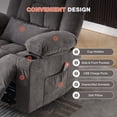 thumbnail image 3 of Oversized Massage Recliner Chair for Elderly,Modern Living Room Electric Rocking & Reclining Chairs with with Heat, 8-Point Vibration,USB Charger and Cup Holders, Plush Velvet Single Sofa, Grey, 3 of 8