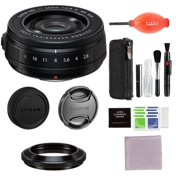 FUJIFILM XF 23mm f/2.8 R WR Lens (Black) Bundle with Advanced Accessories
