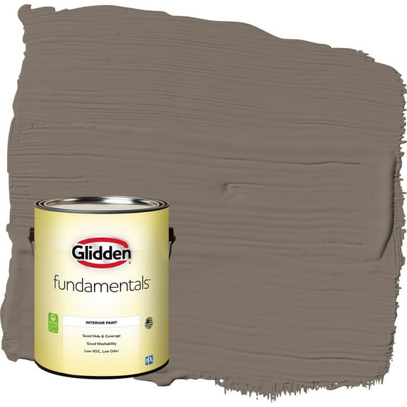 Glidden Fundamentals Tattle Tail / Brown Flat Interior Paint, 1 Gallon