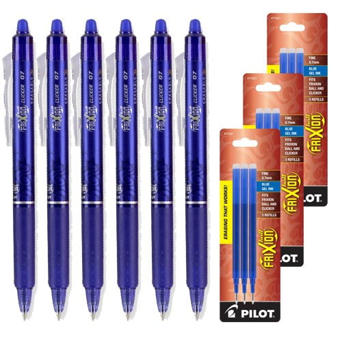 Pilot Frixion Clicker Retractable Erasable Red Gel Ink Pens, 6 Pens