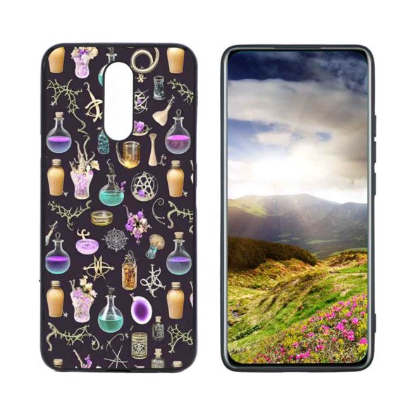 Compatible with LG Xpression Plus 2 Phone Case, Magical-black-cats-Witchy-Skulls-3 Case Silicone Protective for Teen Girl Boy Case for LG Xpression Plus 2