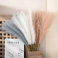 thumbnail image 4 of Large Tall Fluffy Artificial Pampas Grass Faux Bulrush Reed Fake Flower Phragmites Plant for Wedding Home Vase Decoration-Light Gray, 4 of 6