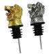 thumbnail image 4 of 2 tapones vertedores de vino con forma de cabeza de león, creativos tapones para botellas de vino, para fiestas en casa (dorado y plateado), 4 of 7