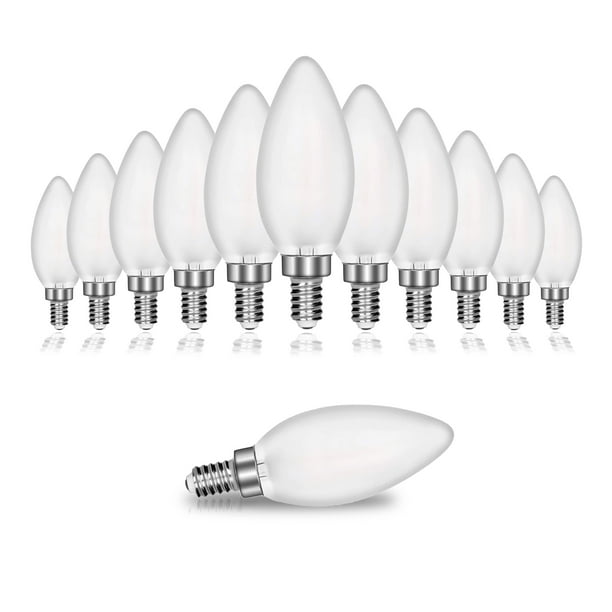 Led Candelabra Bulb Frosted Torpedo 60w Equivalent Dimmable E12 Filament Candle Bulbs 6w 550 Lumens 2700k Soft White Ca10 Chandelier Light Ul Listed 12 Pack Com Led Candelabra Bulb Frosted Torpedo 60w, Best Outdoor Led Candelabra Bulbs