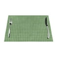thumbnail image 1 of YFYANG Washable Heat-Resistant Placemats, 70% PVC/30% Polyester, Green Plaid Stripes Kitchen Table Mat, 12" x 18" 6 Piece, 1 of 6