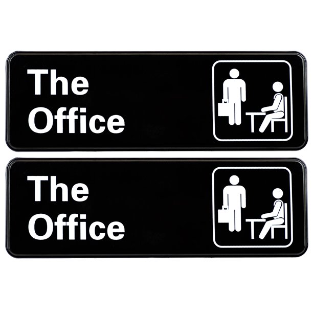 Excello Global Products The Office Sign: Easy To Mount Informative Plastic  Sign with Symbols, 9