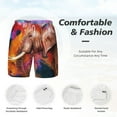 thumbnail image 5 of Sigee Oil Paintings of Elephants Print Mens Swim Trunks with Compression Liner Quick Dry Swim Stretch Beach Shorts with Pockets,S-3XL, 5 of 7