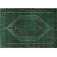 thumbnail image 1 of Ahgly Company Machine Washable Indoor Rectangle Persian Turquoise Blue Traditional Area Rugs, 2' x 4', 1 of 4