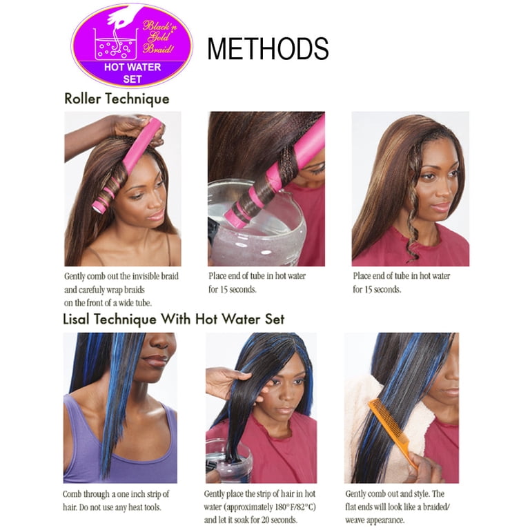 BNGHAIR Black n Gold Kanekalon Braiding Hair Extensions, 10 Pack