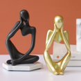 thumbnail image 4 of Statue de Penseur Abstrait Fait à la Main en Résine Sculptures Creuses Modernes de Penseur pour la Maison, 4 of 8