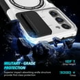 thumbnail image 5 of Case for Samsung Galaxy S24 Plus, with Sliding Camera Cover, with Rotating Finger Ring Holder Magnetic Bracket Hybrid Hand Grip Protective Shockproof Phone Case Cover for S24 Plus - White, 5 of 9
