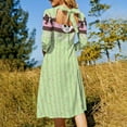 thumbnail image 5 of Pink Polka Dot And Stripe Pattern-1 Womens Summer Dress Tie Back A Line Flare Dress, 5 of 9