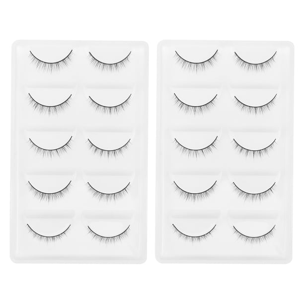 FELTECHELECTR 10 pares de pestañas postizas densas y rizadas naturales para mujer