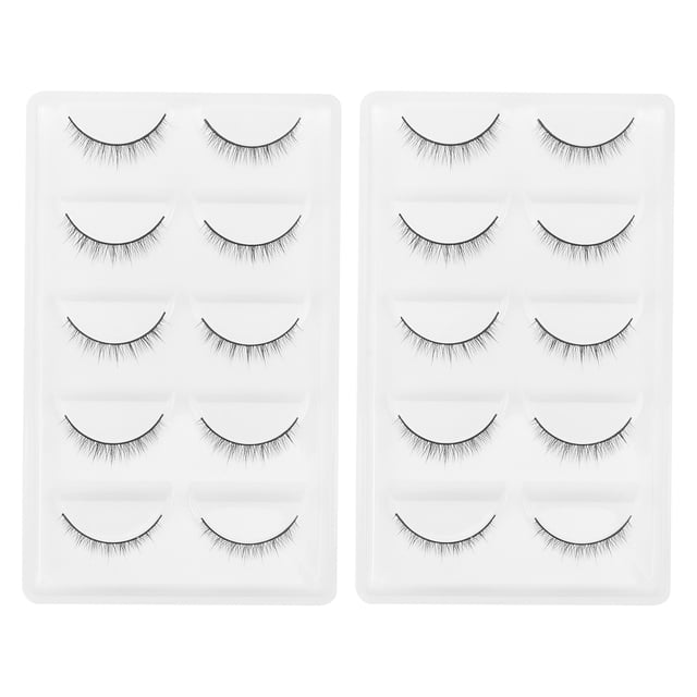 FELTECHELECTR 10 pares de pestañas postizas densas y rizadas naturales para mujer