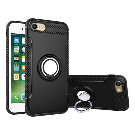 iPhone 8 & iPhone 7 Case, Mignova Hybrid Protective Case Drop-Protection Ring Holder Hard PC Shell & Soft Silicone Inner Case Stand for iPhone 8 & iPhone 7