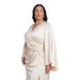 thumbnail image 4 of ELOQUII Women's Plus Size Flare Sleeve Satin Maxi Dress, 4 of 5