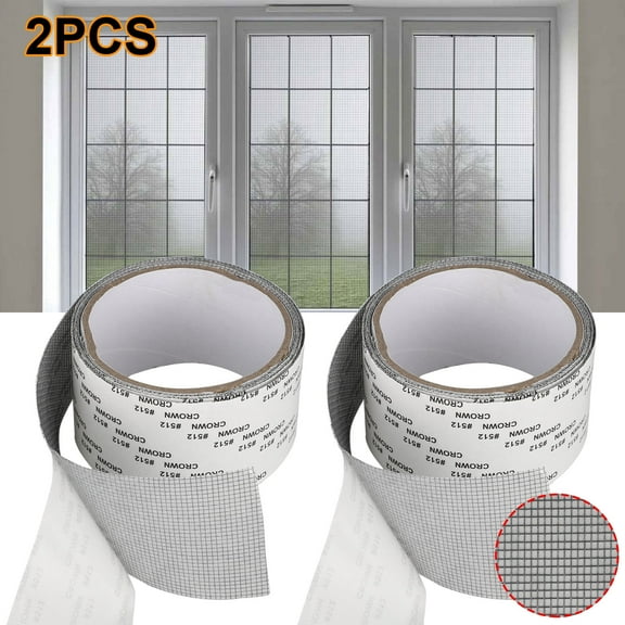 2pcs 2x87'' Window Screen Patch Repair Kit Tape - Strong Adhesive Long Lasting Fiberglass Covering Mesh Waterproof, Repair for Window Screen and Screen Door Tears Holes