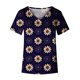 thumbnail image 4 of Camiseta informal para mujer con estampado floral y cuello en V, manga corta, jersey, blusa, tops Fridja  zx4038, 4 of 5