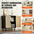thumbnail image 6 of VEVOR Rattan Cabinet, Rattan Storage Cabinet with 2 Magnetic Doors and Adjustable Shelves, Sideboard Buffet Cabinet for Hallway, Entryway, Living Room, or Kitchen, Black, 6 of 9