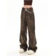 thumbnail image 1 of Pantalones vaqueros casuales de pierna ancha para mujer, con estampado de leopardo retro americano, estilo Y2K, holgados, de cintura alta y rectos, estilo hip-hop, 2024, 1 of 6
