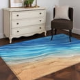 thumbnail image 3 of Blue Ombre Coastal Area Rug 4x6 FT, Non Slip Kids Room Carpet, Summer Nautical Beach Ocean Seaside Washable Soft Floor Carpet Non-Shedding Throw Rug for Dorm Kitchen Study Room Home Office Bedside, 3 of 9