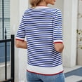 thumbnail image 7 of Fewfanhot Workout Tops for Women Summer Tops Casual Short Sleeve Striped Sweater Shirt Crewneck Color Block Knit Blouses, 7 of 7