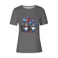 thumbnail image 4 of Tops de Ajuste Suelto para las Mujeres Sudadera Casual Impresa Manga Corta Cuello Redondo Superior, Poliéster, 4 of 6