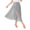 thumbnail image 2 of Kaerm Women Sheer Ballet Wrap Skirts Solid Color Flowy Skirts Lace-up Apron Dance Skirts Gray One Size, 2 of 6