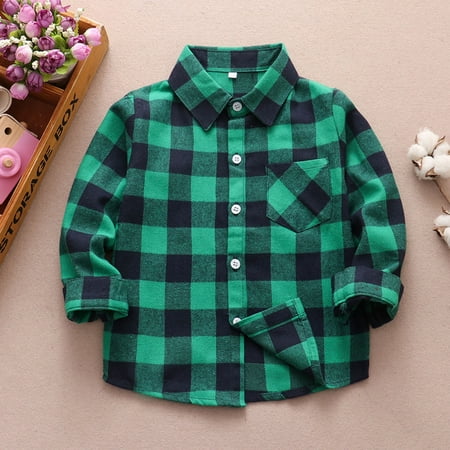 

THE WILD Casual Pretty Cotton Jacket Children s Plaid Shirts Long Sleeve Button Down Shirt Outwear
