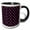 Black/White, variant on 3drose, Black and Pink Polka Dot Print, 15oz Two-tone Black Mug