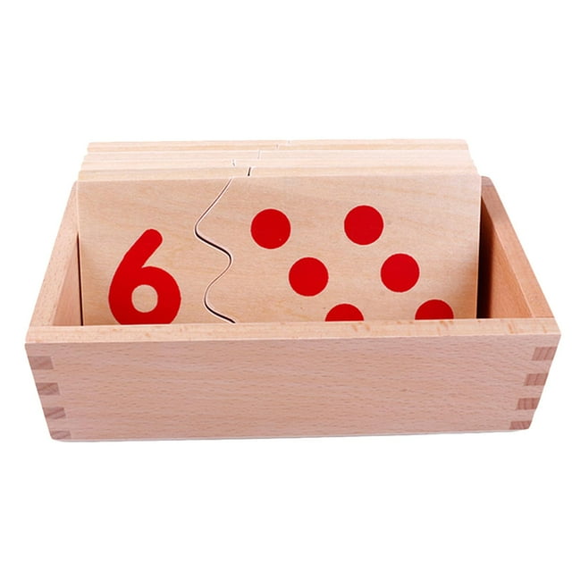 Abbracc Wooden Montessori Mathematics Material Numbers Matching Game Puzzles Kids Early