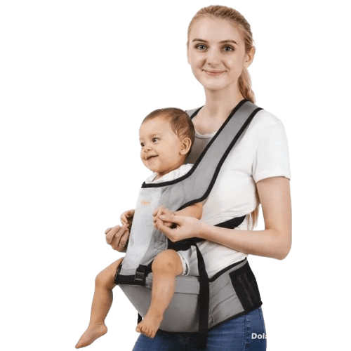 Cangurera Ergonómica para Bebé 6 en 1 con Asiento de Apoyo Hipseat, Soporte Lumbar y Bolsillos Térmicos - Multifuncional Transpirable