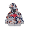 thumbnail image 2 of Viluyesy Toddler Boys Hooded Jackets, Fashion Graphic Zipper with Pockets Long Sleeve Causal Coat Gray 3T, 2 of 3