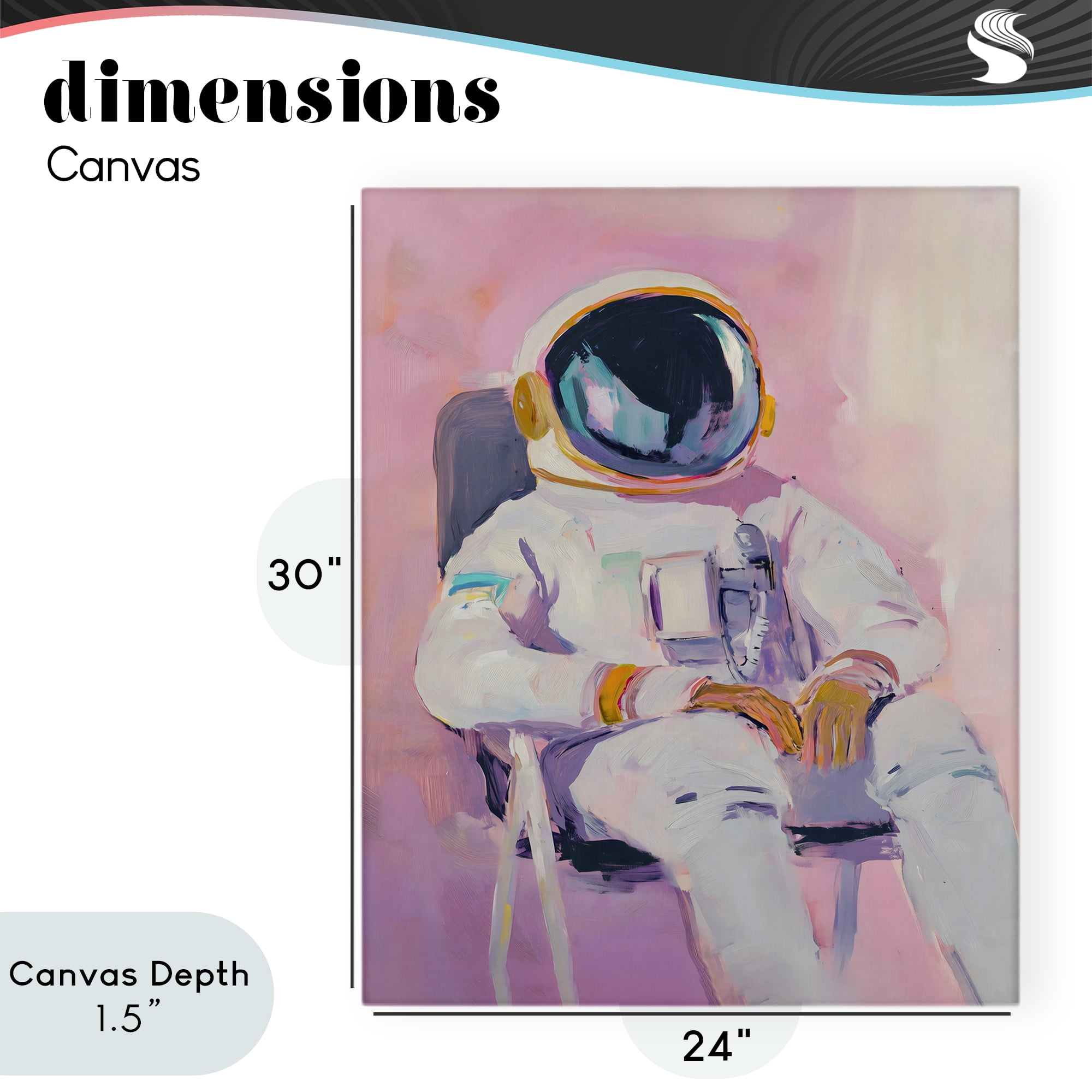 Stupell Industries Resting Astronaut on Chair Canvas Wall Art, design by The Prints Vibe